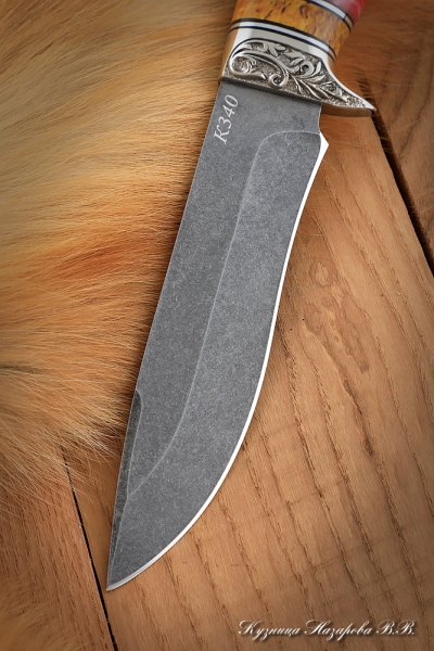 Нож Варан К340 палисандр искусственный камень мельхиор