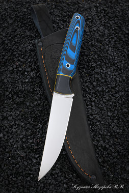 Нож №33 Elmax ЦМ микарта синяя + черная
