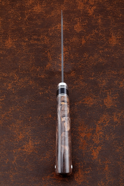 Нож Бизон х12мф черный граб стабилизированная карельская береза коричневая