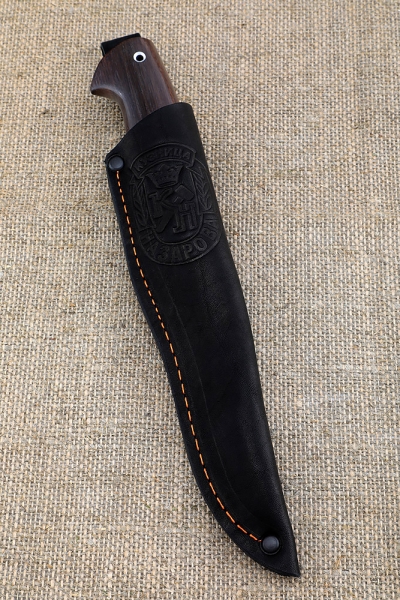 Knife Falcon Damascus handle black hornbeam rosewood