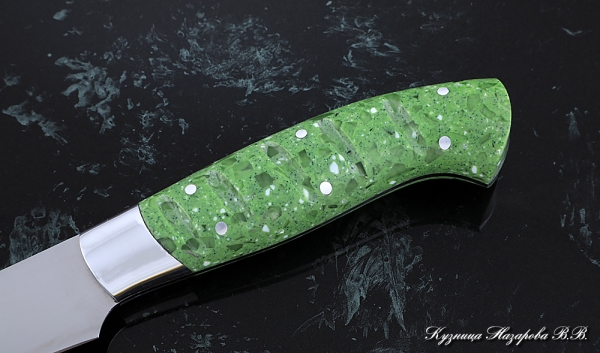 Нож Шеф № 7 сталь 95Х18 рукоять акрил зеленый