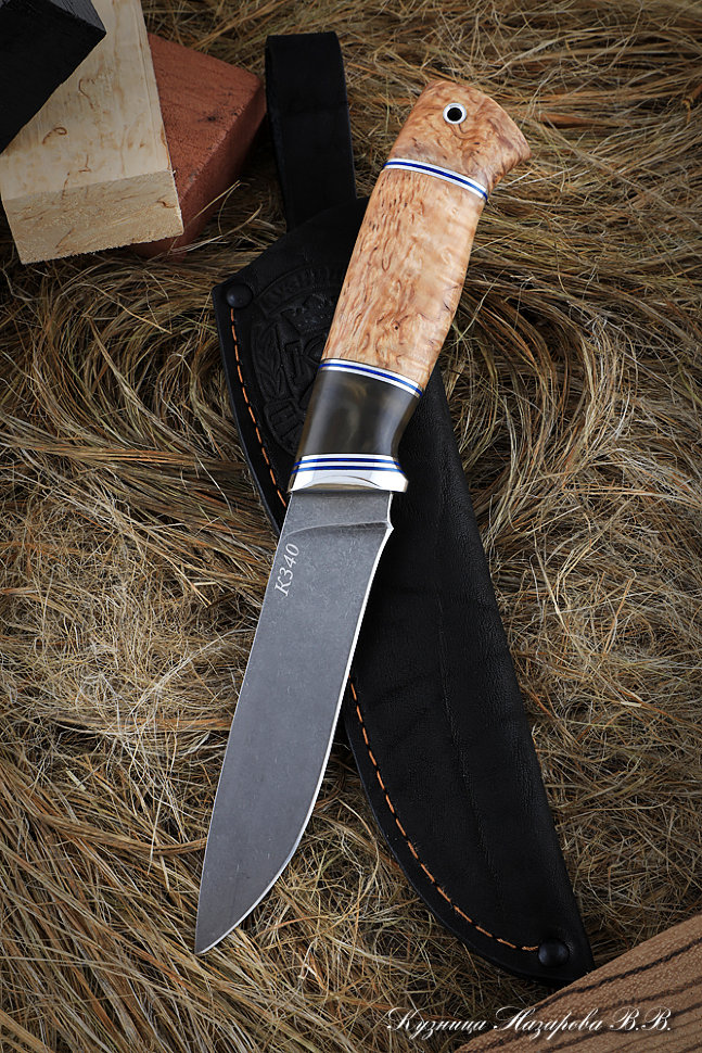 Knife Sokol 2 K340 Karelian birch artificial stone