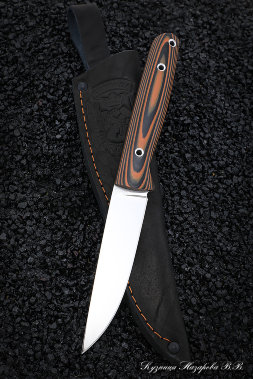 Нож №34 Elmax ЦМ микарта оранжевая + черная