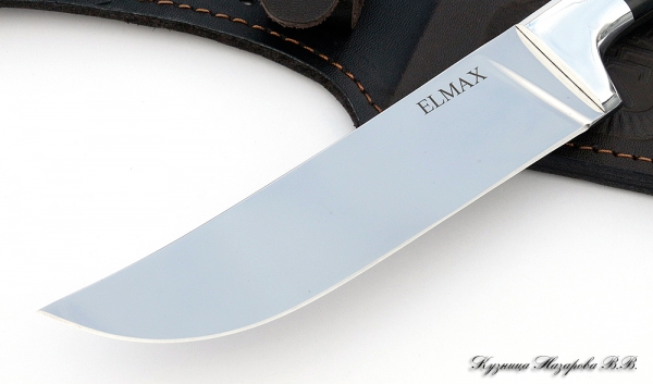 Кухонный нож Узбекский цельнометаллический ELMAX черный граб