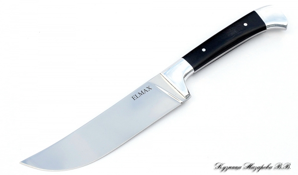 Кухонный нож Узбекский цельнометаллический ELMAX черный граб