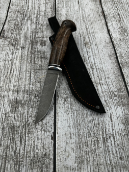 Knife Traveler Damascus Karelian birch brown (Sale)