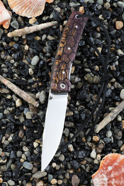 Нож складной Походный сталь Elmax рукоять карельская береза (фиолетовая) (Coutellia)