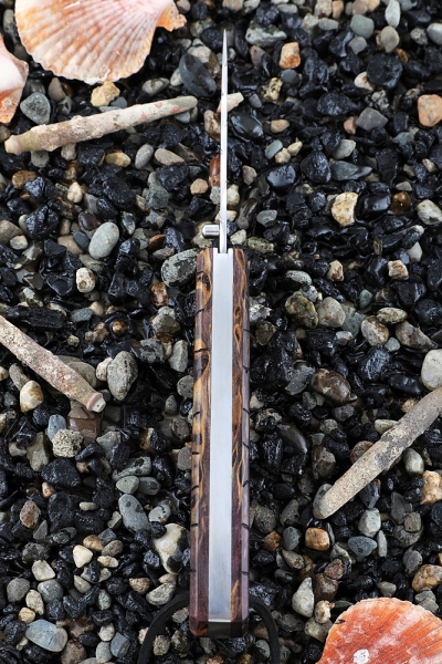 Folding Camping knife steel Elmax handle Karelian birch (purple) (Coutellia)