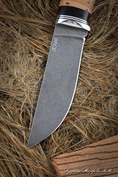 Нож Егерь К340 береста черный граб