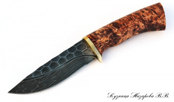 Knife Cheetah Damascus stone Karelian birch