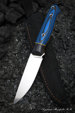 Нож №15 Elmax ЦМ микарта синяя + черная