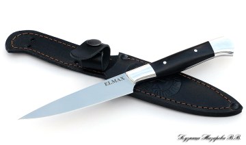 Кухонный нож Шеф-Повар №8 Elmax цельнометаллический черный граб дюраль