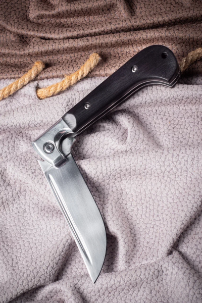 Нож Складной на подшипнике Пчак сталь Elmax, накладки черный граб (NEW) 