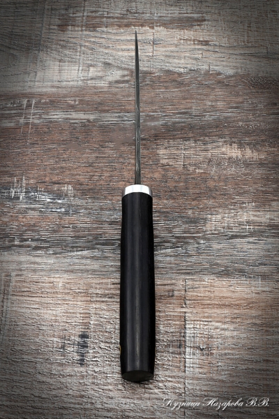 Нож Дамский дамаск черный граб (надпись)