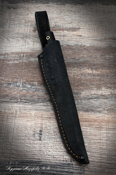 Knife Ladies Damascus black hornbeam (inscription)
