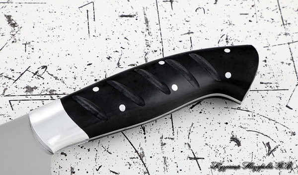 Кухонный нож Шеф № 14 сталь 95Х18 рукоять акрил черный