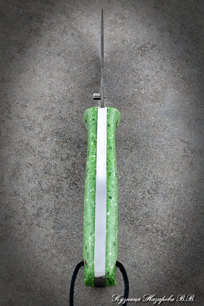 Нож складной Корсак сталь Х12МФ накладки акрил зеленый