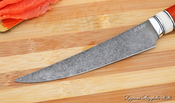 Кухонный нож Шеф № 5 сталь К340 рукоять падук акрил