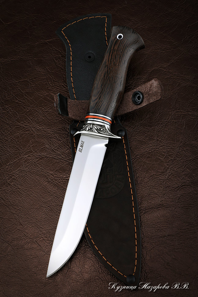 Нож Пехотинец Elmax венге акрил мельхиор