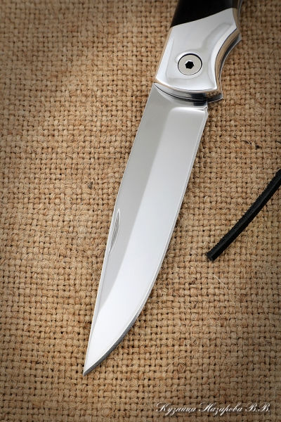 Нож Белка складной 95х18 черный граб дюраль