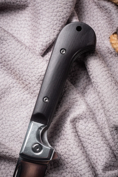 Нож Складной на подшипнике Пчак сталь M390, накладки черный граб (NEW) 