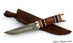 Bison knife: steel wootz steel, nickel silver, dial handle auth.