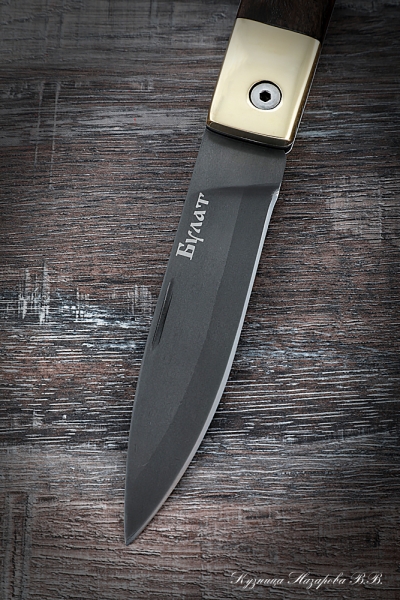 Нож складной Судак 2 сталь Булат накладки стабилизированная карельская береза (коричневая)