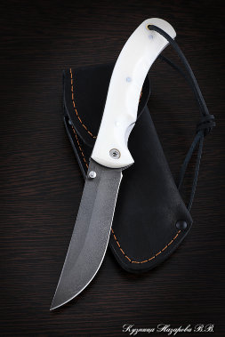 Folding Knife Korsak Steel H12MF Lining Acrylic White