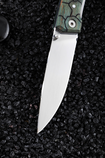 Нож складной Походный сталь Elmax рукоять карельская береза (зеленая) (Coutellia)