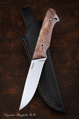 Нож №3 Х12МФ ЦМ (полные спуски) карельская береза коричневая