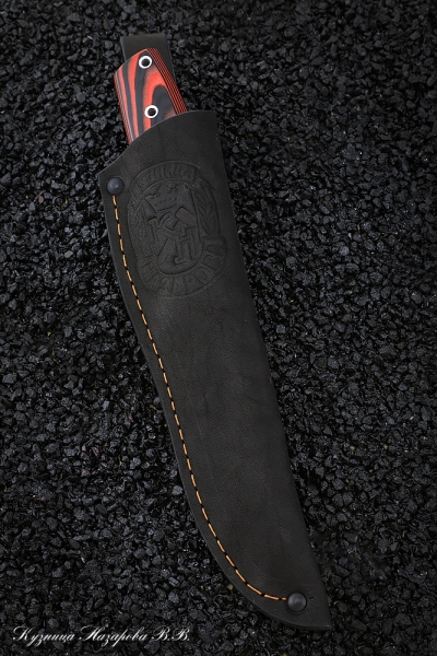 Knife No. 18 Elmax CM mikarta red + black