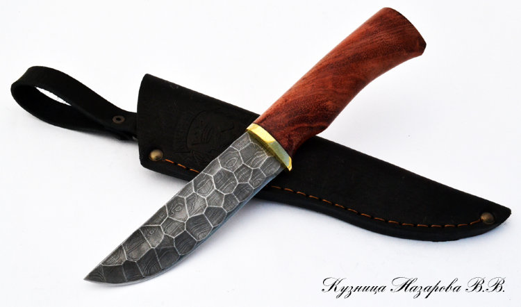 Golden Eagle knife: Damascus steel (full stone), bubinga.