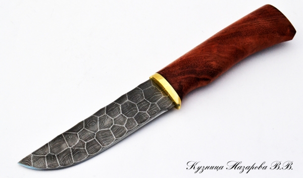 Golden Eagle knife: Damascus steel (full stone), bubinga.