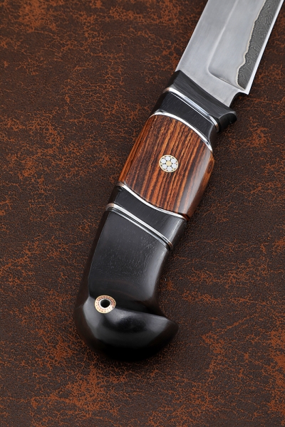Knife Gadfly 2 Damascus laminated black hornbeam iron wood carbon