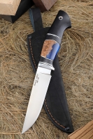 Нож Барс Sandvik рукоять черный граб карельская береза акрил синий