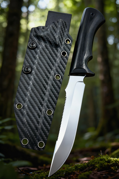 Нож "Рыбак-2" сталь AUS-10,  рукоять G10  черная с кайдексом 