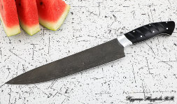 Нож Шеф № 14 сталь Х12МФ рукоять акрил черный