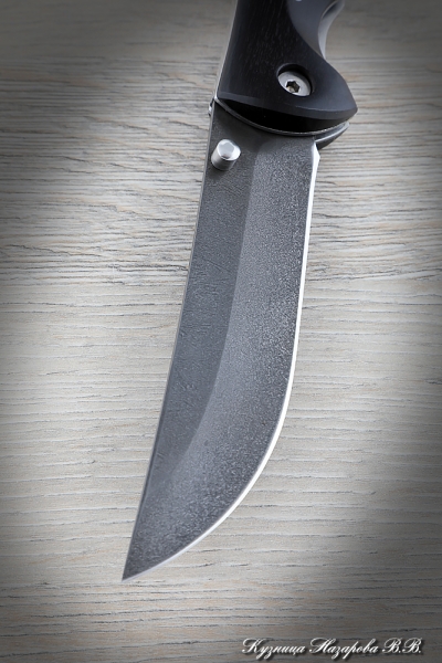 Нож складной Корсак сталь Х12МФ накладки черный граб