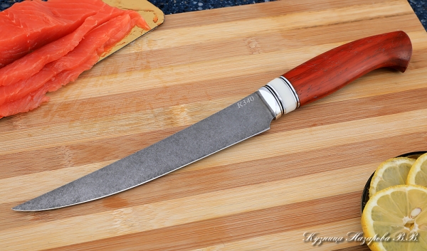 Кухонный нож Шеф № 6 сталь К340 рукоять падук акрил