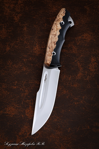 Knife No. 4 H12MF CM Karelian birch acrylic black