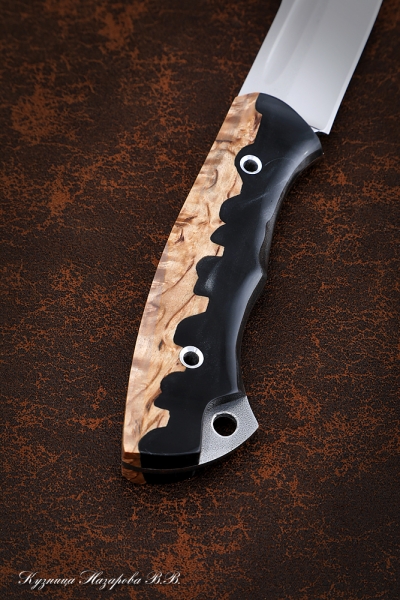 Knife No. 4 H12MF CM Karelian birch acrylic black