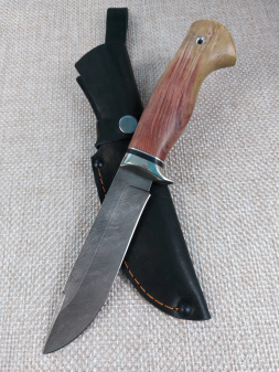 Нож Варан дамаск двухцветная карельская береза  (распродажа) 