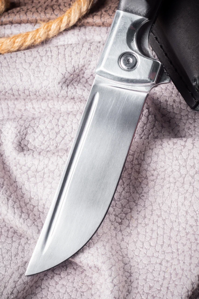 Нож Складной на подшипнике Пчак сталь S390, накладки черный граб (NEW)