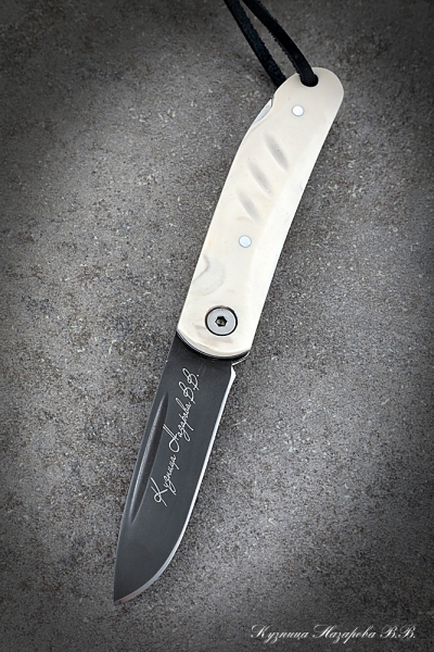 Folding Knife Lapwing steel H12MF Lining Acrylic Ivory