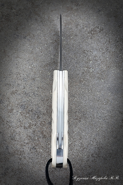 Folding Knife Lapwing steel H12MF Lining Acrylic Ivory