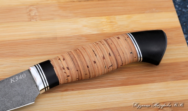 Knife Chef No. 6 steel K340 handle birch bark black hornbeam