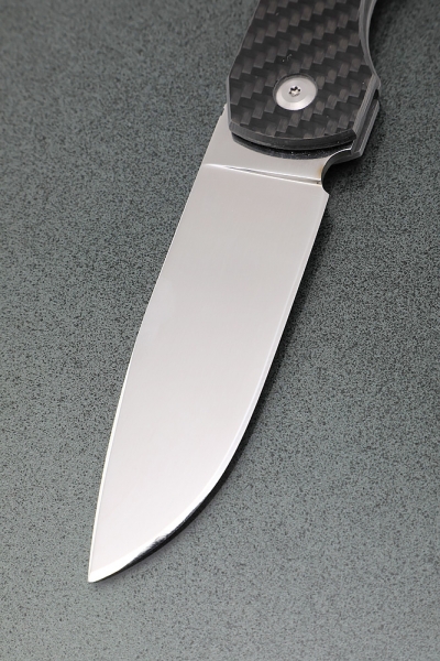 Нож складной Кайман сталь Х12МФ накладки карбон + AUS8 (подшипники, клипса)