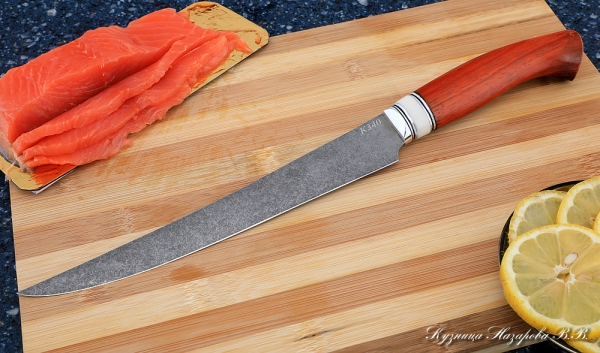 Кухонный нож Шеф № 7 сталь К340 рукоять падук акрил