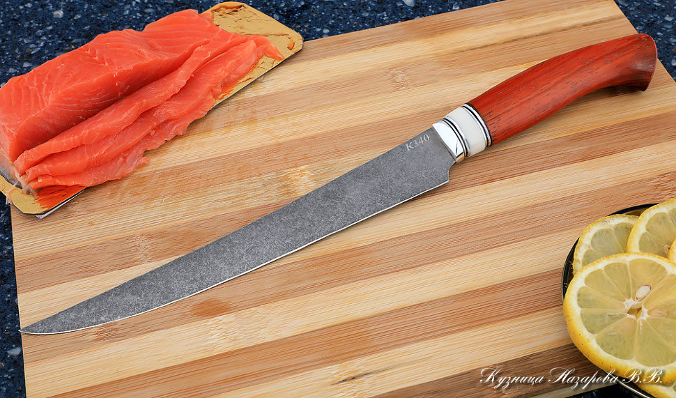 Кухонный нож Шеф № 7 сталь К340 рукоять падук акрил
