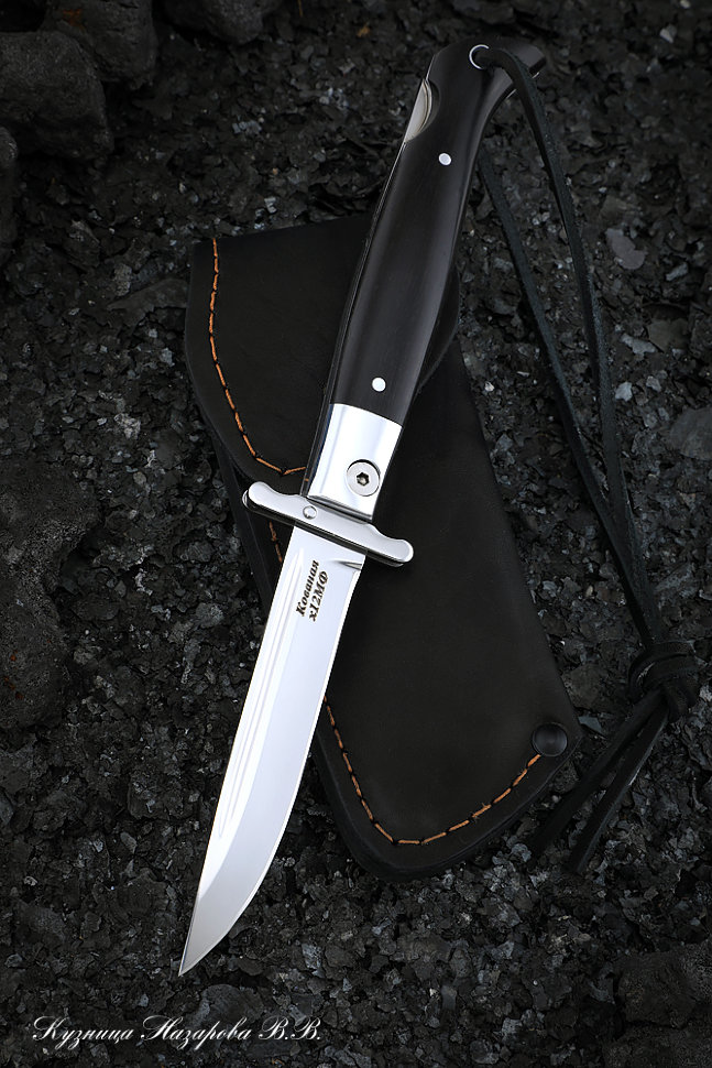 Knife Fink NKVD folding steel H12MF lining black hornbeam